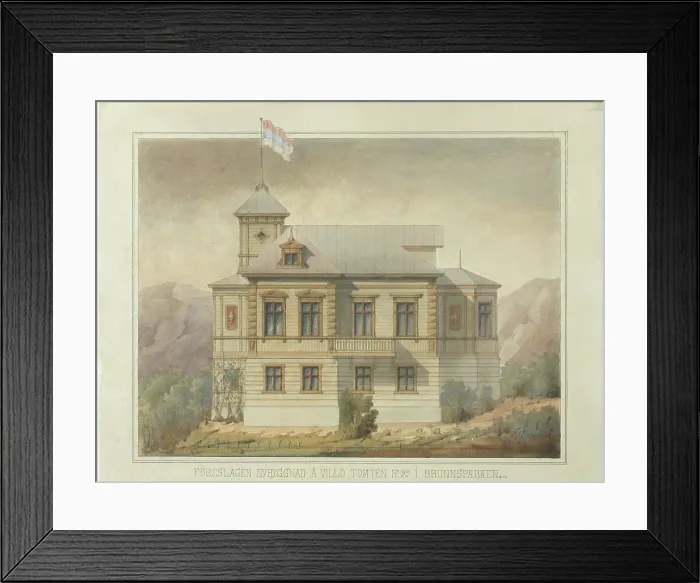 Framed Print : Villa in Kaivopuisto, mid-late 19th century. Creator: August Boman Framed Print : Villa in Kaivopuisto, mid-late 19th century. Creator: August Boman