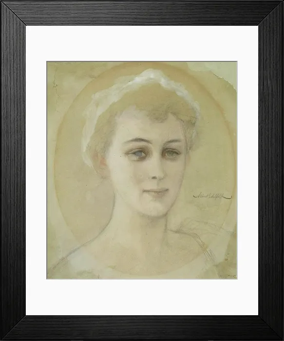 Framed Print : Portrait Study of Baroness Naomi (Emi) de la Chapelle, 1893. Creator: Albert Edelfelt Framed Print : Portrait Study of Baroness Naomi (Emi) de la Chapelle, 1893. Creator: Albert Edelfelt