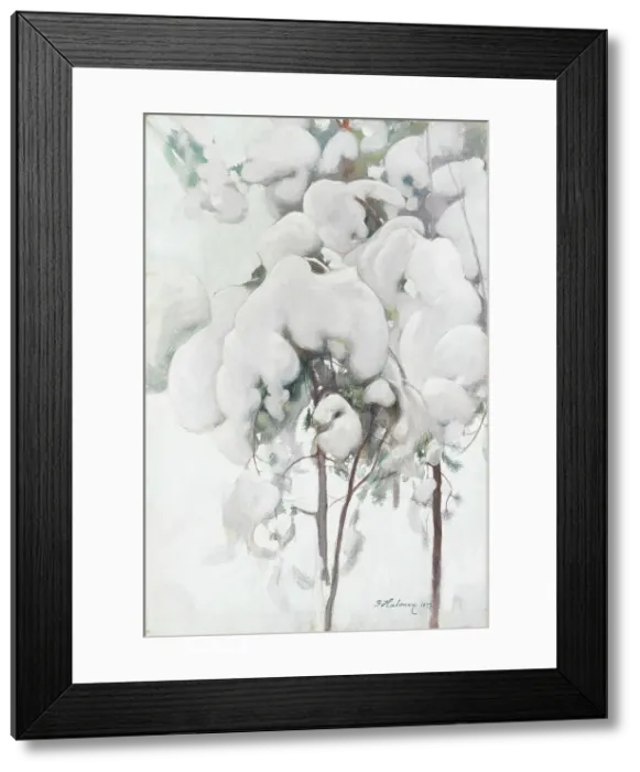 Framed Print : Snow-Covered Pine Saplings, 1899. Creator: Pekka Halonen Framed Print : Snow-Covered Pine Saplings, 1899. Creator: Pekka Halonen
