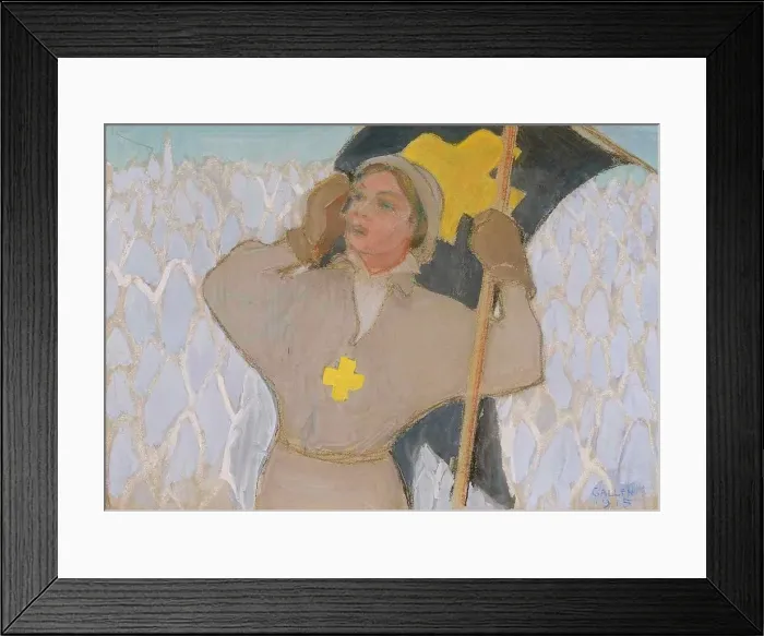 Framed Print : Flag Bearer, 1915. Creator: Akseli Gallen-Kallela Framed Print : Flag Bearer, 1915. Creator: Akseli Gallen-Kallela