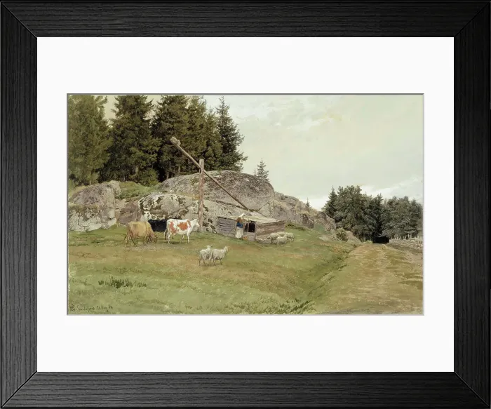 Framed Print : Landscape from Sandefjord, 1884. Creator: Hans Gude Framed Print : Landscape from Sandefjord, 1884. Creator: Hans Gude