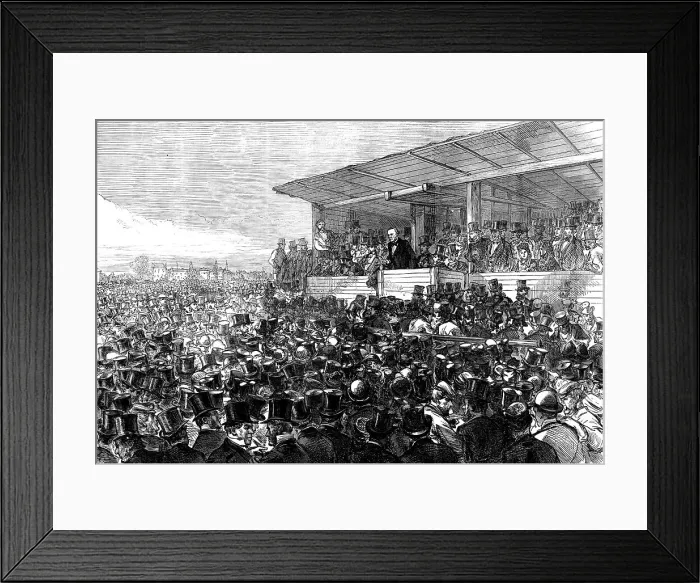 Framed Print : Mr. Gladstone addressing the meeting on Blackheath, 1871. Creator: Unknown Framed Print : Mr. Gladstone addressing the meeting on Blackheath, 1871. Creator: Unknown