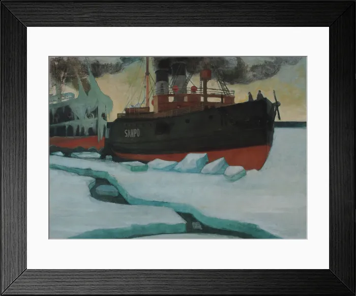 Framed Print : Icebreaker, 1900. Creator: Juho Rissanen Framed Print : Icebreaker, 1900. Creator: Juho Rissanen