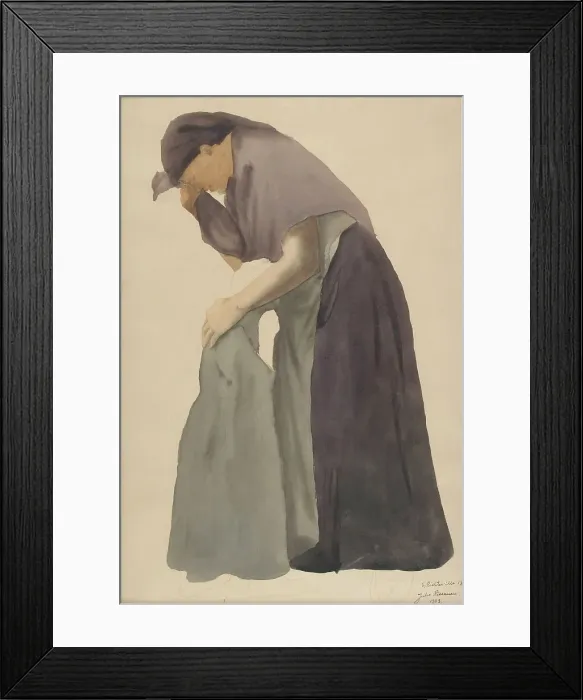 Framed Print : Mother Mourning, a sketch for Childhood Memory, 1903. Creator: Juho Rissanen