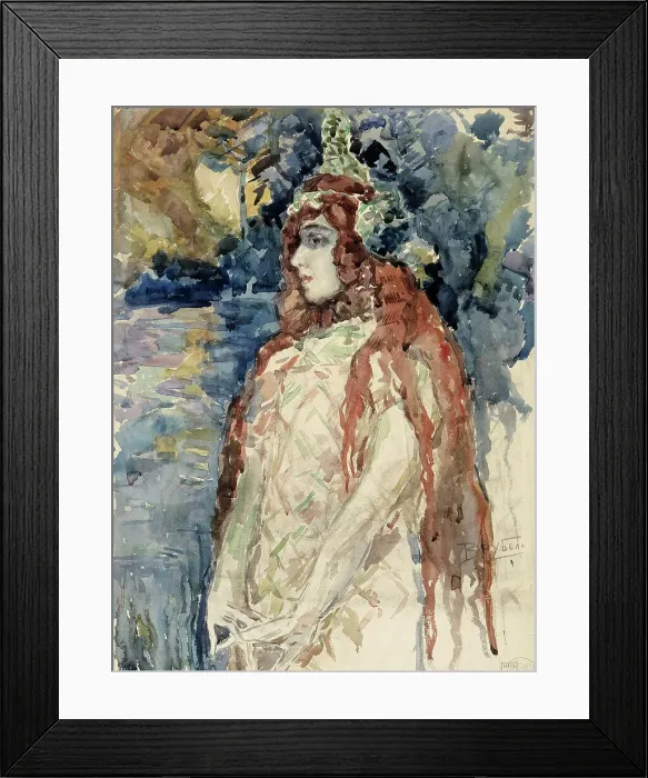 Framed Print : The Sea Princess (Nadezhda Zabela-Vrubel) in Rimsky-Korsakov's opera Sadko), sketch, 1897. Creator: Mikhail Vrubel Framed Print : The Sea Princess (Nadezhda Zabela-Vrubel) in Rimsky-Korsakov's opera Sadko), sketch, 1897. Creator: Mikhail Vrubel