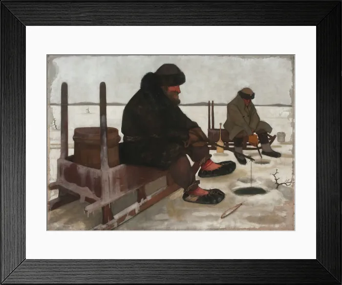 Framed Print : Winter Fishing; Icefishing, 1900. Creator: Juho Rissanen Framed Print : Winter Fishing; Icefishing, 1900. Creator: Juho Rissanen