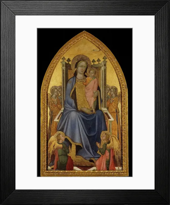 Framed Print : Madonna and Child enthroned, 1420-1440. Creator: Master of Borga alla Collina Framed Print : Madonna and Child enthroned, 1420-1440. Creator: Master of Borga alla Collina
