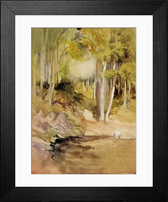 Framed Print : In the Woods, c1890s. Creator: Albert Edelfelt Framed Print : In the Woods, c1890s. Creator: Albert Edelfelt