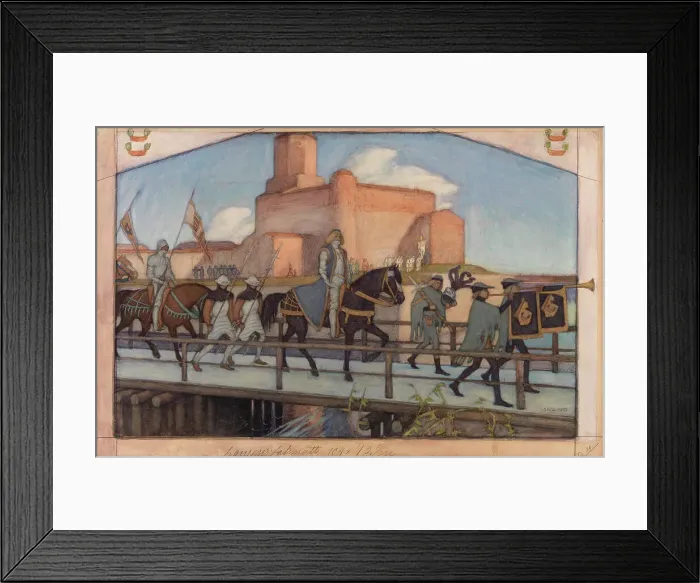 Framed Print : Kaarle Knuutinpoja's departure from Viipurinlinna, 1900-1905. Creator: Albert Gebhard Framed Print : Kaarle Knuutinpoja's departure from Viipurinlinna, 1900-1905. Creator: Albert Gebhard