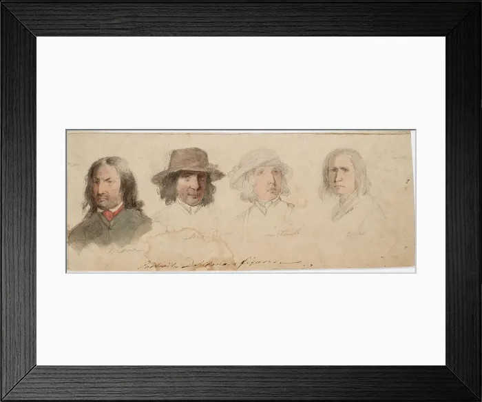 Framed Print : Portrait heads of Taalaist men from Mora, Leksand, Rättvik and ?, 1840-1873. Creator: Robert Wilhelm Ekman Framed Print : Portrait heads of Taalaist men from Mora, Leksand, Rättvik and ?, 1840-1873. Creator: Robert Wilhelm Ekman
