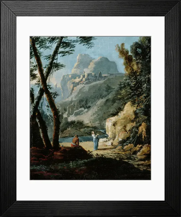 Framed Print : A mountainous landscape, c1700-1730. Creator: Marco Ricci Framed Print : A mountainous landscape, c1700-1730. Creator: Marco Ricci