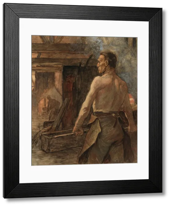 Framed Print : Caster, 1902. Creator: Constantin Emile Meunier Framed Print : Caster, 1902. Creator: Constantin Emile Meunier