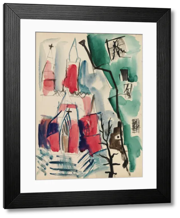 Framed Print : John's Church, 1919. Creator: Sulho Sipila Framed Print : John's Church, 1919. Creator: Sulho Sipila