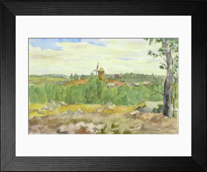 Framed Print : Landscape Study with Windmill. Creator: Maria Wiik Framed Print : Landscape Study with Windmill. Creator: Maria Wiik