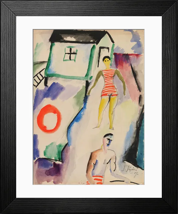Framed Print : Beach, 1917. Creator: Sulho Sipila Framed Print : Beach, 1917. Creator: Sulho Sipila