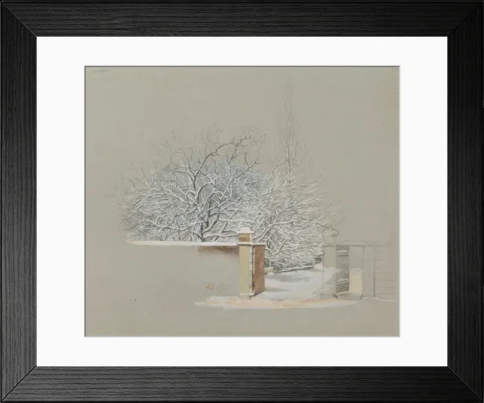 Framed Print : Snowy Trees at Annankatu 15, 1867. Creator: Magnus von Wright Framed Print : Snowy Trees at Annankatu 15, 1867. Creator: Magnus von Wright