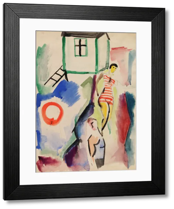 Framed Print : Beach, 1917. Creator: Sulho Sipila Framed Print : Beach, 1917. Creator: Sulho Sipila