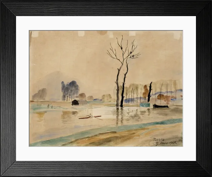 Framed Print : View of the river Marne, 1922. Creator: Yrjö Aleksander Ollila Framed Print : View of the river Marne, 1922. Creator: Yrjö Aleksander Ollila