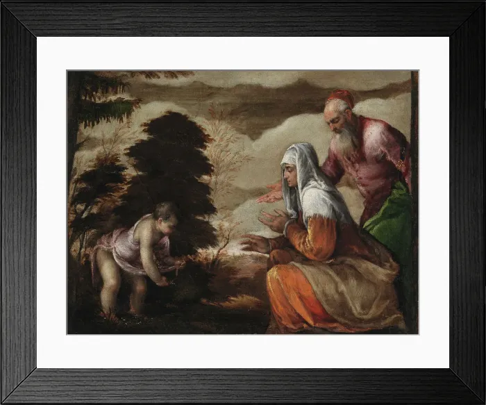 Framed Print : John the Baptist Gathering Flowers for his Parents, 1559-1560. Creator: Jacopo Bassano il vecchio Framed Print : John the Baptist Gathering Flowers for his Parents, 1559-1560. Creator: Jacopo Bassano il vecchio