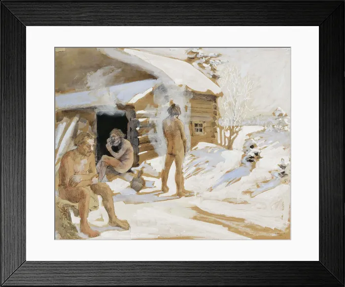 Framed Print : Outside the Sauna, 1891. Creator: Akseli Gallen-Kallela Framed Print : Outside the Sauna, 1891. Creator: Akseli Gallen-Kallela