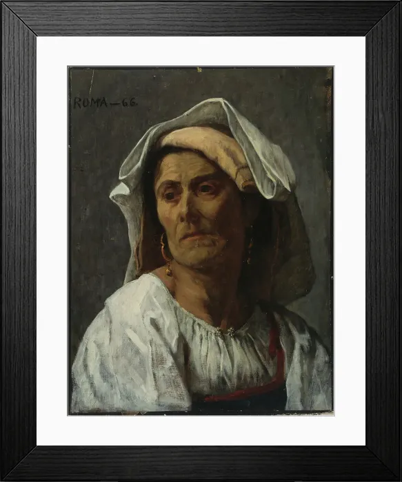 Framed Print : Italian female model, 1866. Creator: Adolf von Becker Framed Print : Italian female model, 1866. Creator: Adolf von Becker