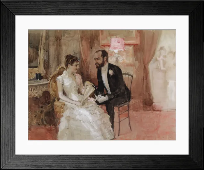 Framed Print : A scene at a prom, c1884. Creator: Albert Edelfelt