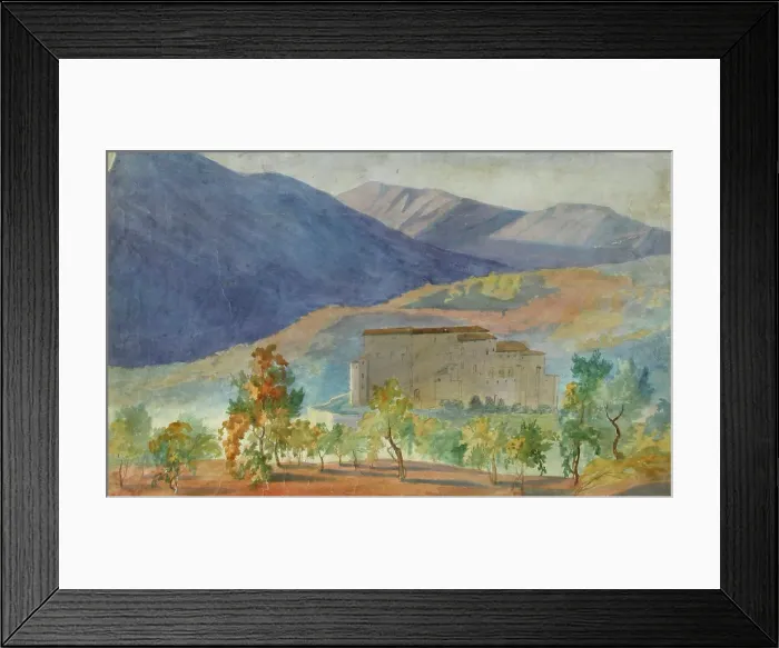 Framed Print : Subiaco, Rocca Abbaziale, 1830-1873. Creator: Robert Wilhelm Ekman Framed Print : Subiaco, Rocca Abbaziale, 1830-1873. Creator: Robert Wilhelm Ekman