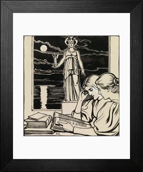 Framed Print : Cover suggestion for the Ateneum magazine, 1898. Creator: Albert Edelfelt
