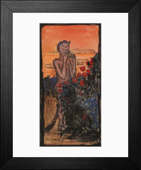 Framed Print : The Devil in the Rose Bush, c1900. Creator: Hugo Simberg Framed Print : The Devil in the Rose Bush, c1900. Creator: Hugo Simberg
