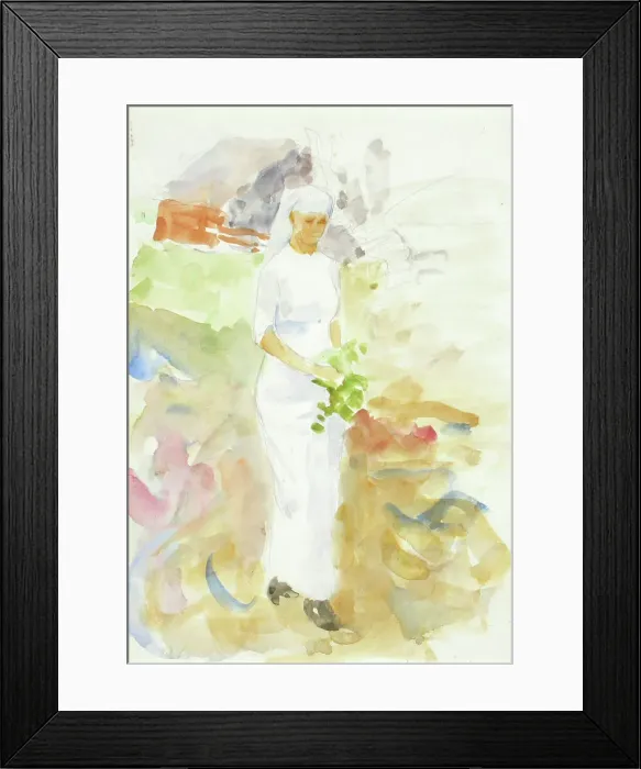 Framed Print : A woman in white in a garden. Creator: Maria Wiik Framed Print : A woman in white in a garden. Creator: Maria Wiik