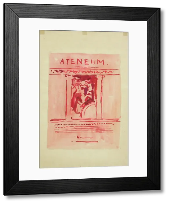 Framed Print : Ateneum magazine cover proposal, published by Wentzel Hagelstam, 1898-1899. Creator: Albert Edelfelt Framed Print : Ateneum magazine cover proposal, published by Wentzel Hagelstam, 1898-1899. Creator: Albert Edelfelt