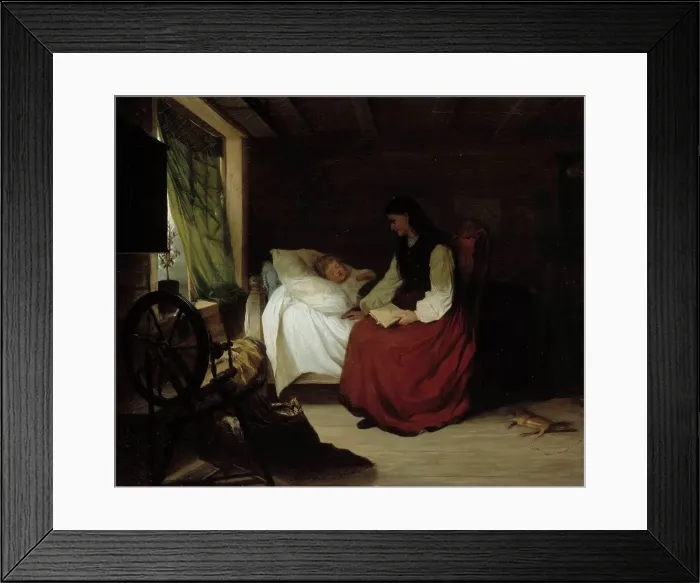 Framed Print : Mother with Her Sleeping Child, 1862. Creator: Alexandra Frosterus-Saltin Framed Print : Mother with Her Sleeping Child, 1862. Creator: Alexandra Frosterus-Saltin