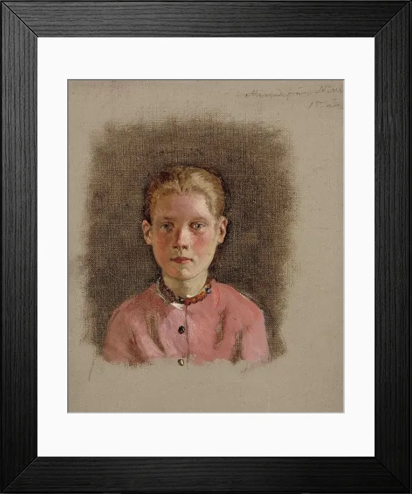 Framed Print : Girl's head, exercise, 1860-1870. Creator: Adolf von Becker Framed Print : Girl's head, exercise, 1860-1870. Creator: Adolf von Becker