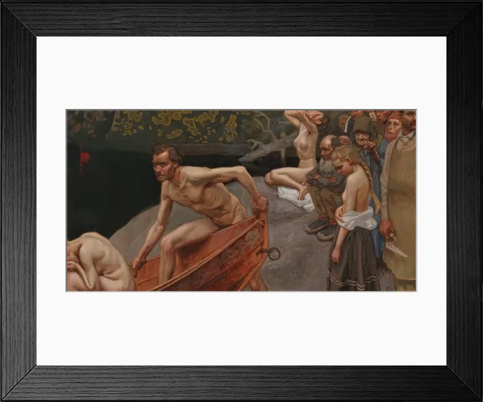 Framed Print : By the River of Tuonela, study for the Jusélius Mausoleum frescoes, 1903. Creator: Akseli Gallen-Kallela Framed Print : By the River of Tuonela, study for the Jusélius Mausoleum frescoes, 1903. Creator: Akseli Gallen-Kallela