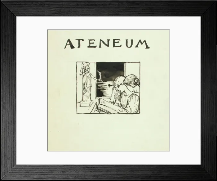 Framed Print : Ateneum magazine cover proposal, published by Wentzel Hagelstam, 1898. Creator: Albert Edelfelt Framed Print : Ateneum magazine cover proposal, published by Wentzel Hagelstam, 1898. Creator: Albert Edelfelt