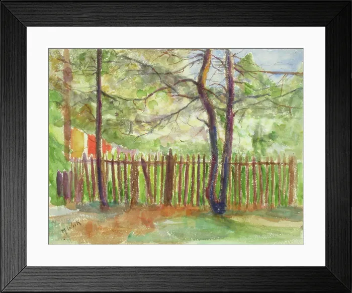 Framed Print : Trees and a fence. Creator: Maria Wiik Framed Print : Trees and a fence. Creator: Maria Wiik