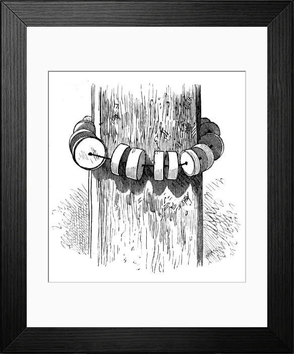 Framed Print : Siege Operations at Chatham: necklace of gun-cotton round a beam, 1871. Creator: Unknown Framed Print : Siege Operations at Chatham: necklace of gun-cotton round a beam, 1871. Creator: Unknown