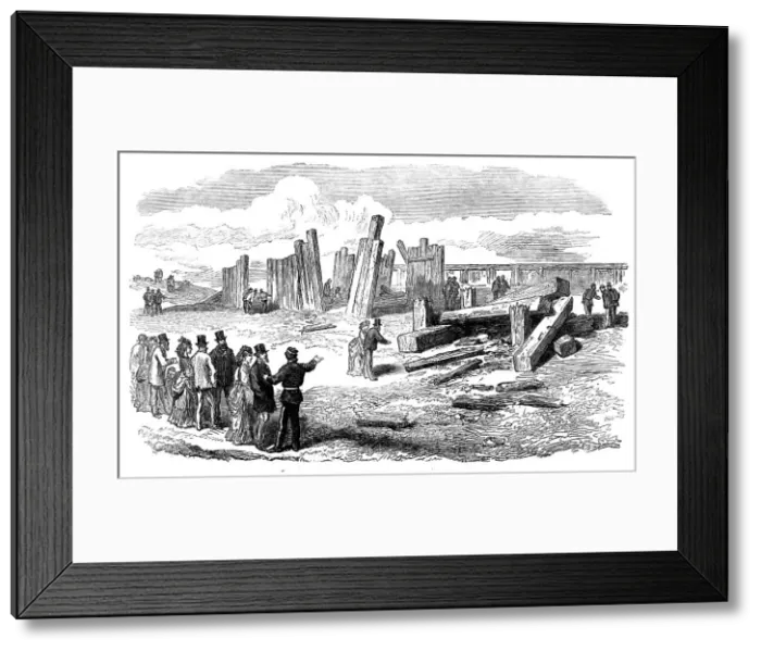 Framed Print : Siege Operations at Chatham: destruction of the stockade by gun-cotton and powder, 1871. Creator: Unknown Framed Print : Siege Operations at Chatham: destruction of the stockade by gun-cotton and powder, 1871. Creator: Unknown