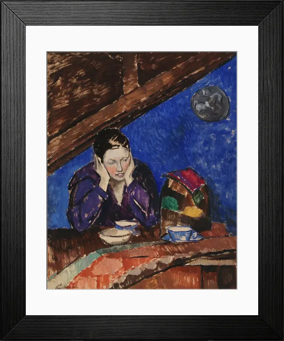 Framed Print : Ragni at the coffee table, 1925. Creator: Alvar Cawén Framed Print : Ragni at the coffee table, 1925. Creator: Alvar Cawén