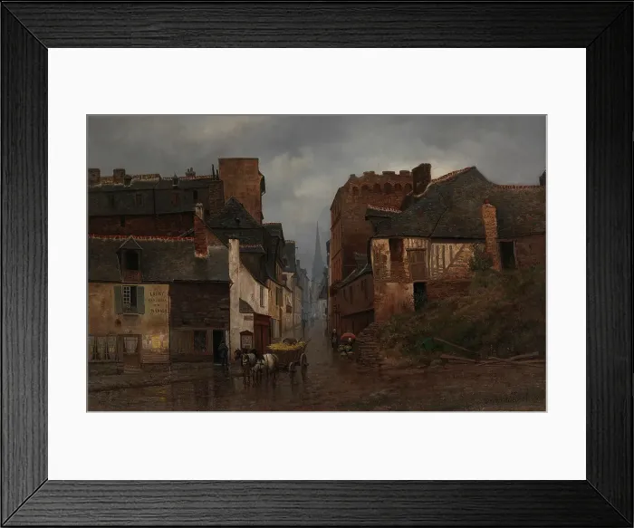 Framed Print : Townscape from Vitré, 1879. Creator: Oscar Kleineh Framed Print : Townscape from Vitré, 1879. Creator: Oscar Kleineh