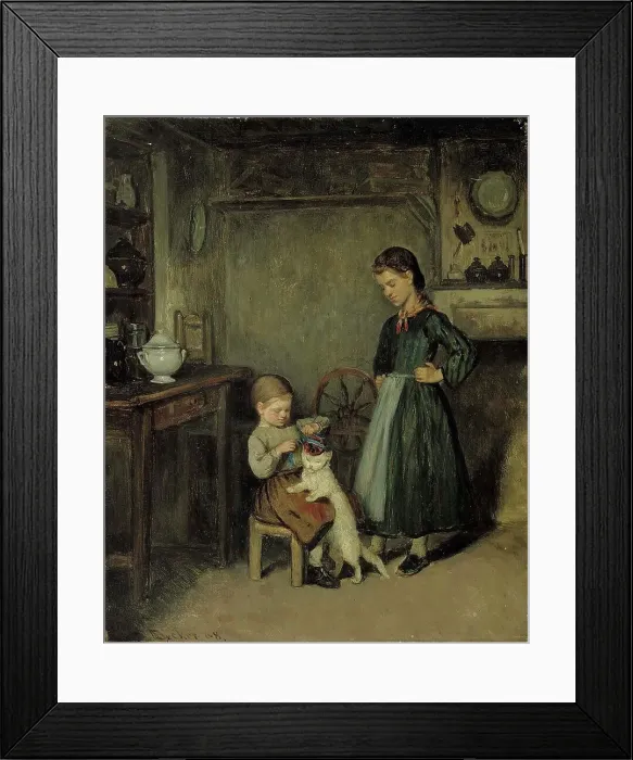 Framed Print : A French Interior, 1868. Creator: Adolf von Becker Framed Print : A French Interior, 1868. Creator: Adolf von Becker