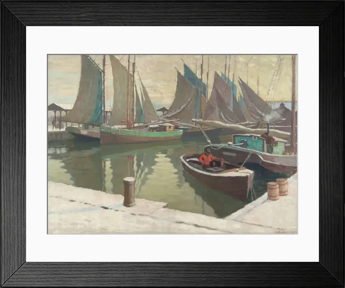 Framed Print : Harbour view in winter, 1928. Creator: Vaino Blomstedt Framed Print : Harbour view in winter, 1928. Creator: Vaino Blomstedt