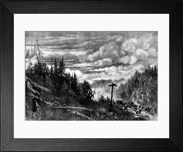 Framed Print : The great forest fires in America: view near Fox River, 1871. Creator: Unknown Framed Print : The great forest fires in America: view near Fox River, 1871. Creator: Unknown