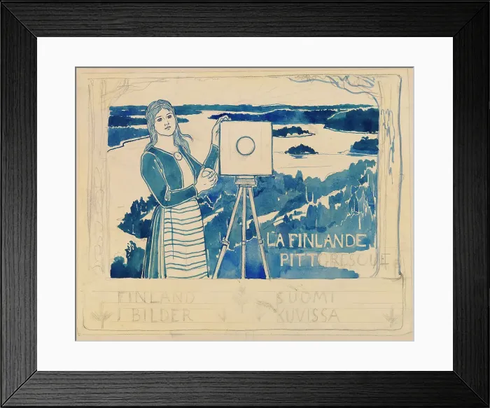 Framed Print : Sketch for the publication Pictorial Finland, 1895-1896. Creator: Albert Edelfelt Framed Print : Sketch for the publication Pictorial Finland, 1895-1896. Creator: Albert Edelfelt