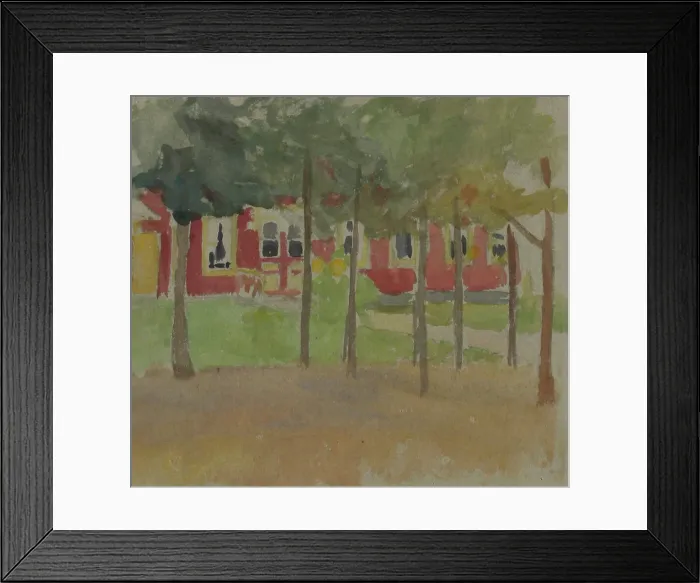 Framed Print : A red building between the trees. Creator: Maria Wiik Framed Print : A red building between the trees. Creator: Maria Wiik