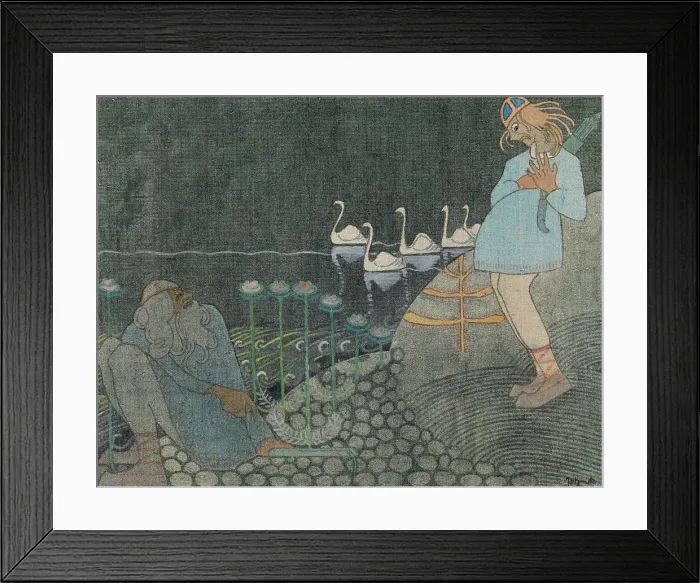 Framed Print : Lemminkäinen and the Cowherd, 1919-1920. Creator: Joseph Alanen Framed Print : Lemminkäinen and the Cowherd, 1919-1920. Creator: Joseph Alanen