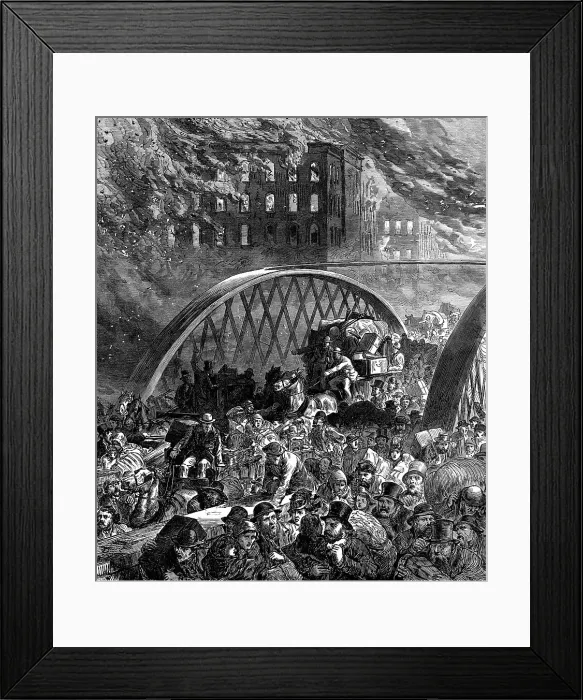 Framed Print : The Chicago Fire: the Randolph-Street Bridge, 1871. Creator: Unknown Framed Print : The Chicago Fire: the Randolph-Street Bridge, 1871. Creator: Unknown
