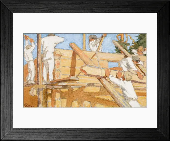 Framed Print : A House of Stout Logs, 1906. Creator: Akseli Gallen-Kallela Framed Print : A House of Stout Logs, 1906. Creator: Akseli Gallen-Kallela