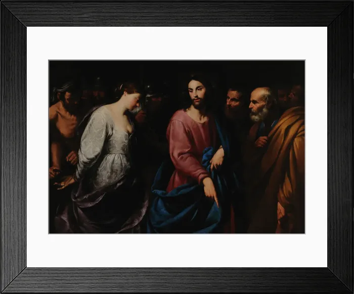 Framed Print : Christ and the Adulteress, c1630. Creator: Andrea Vaccaro Framed Print : Christ and the Adulteress, c1630. Creator: Andrea Vaccaro