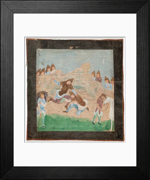 Framed Print : Men wrestle, c1800. Creator: Unknown Framed Print : Men wrestle, c1800. Creator: Unknown